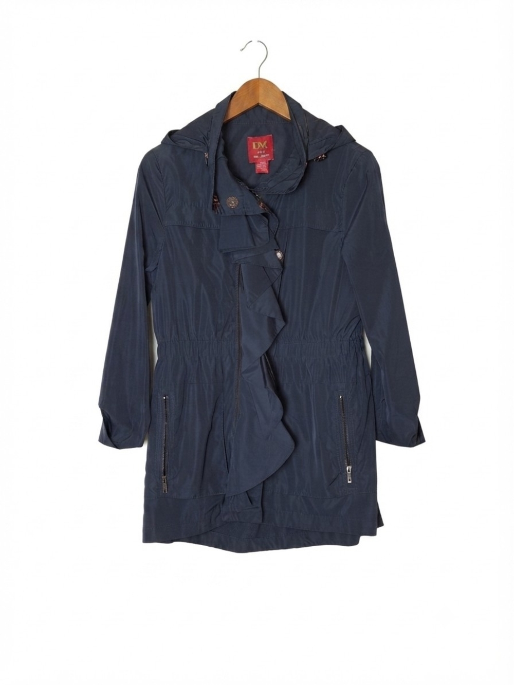Ciao Milano Tess Anorak Jacket Women Navy Blue Zip Water Resistant Size M